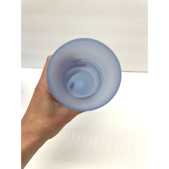 Set of 4 Indiana Glass Frosted Blue Soda Parfaits Glasses Milkshake Sundae Bowls - Picture 6 of 7